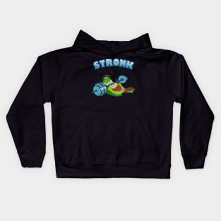 Stronk Green cheeked conure Fitness Parrot Workout Kids Hoodie